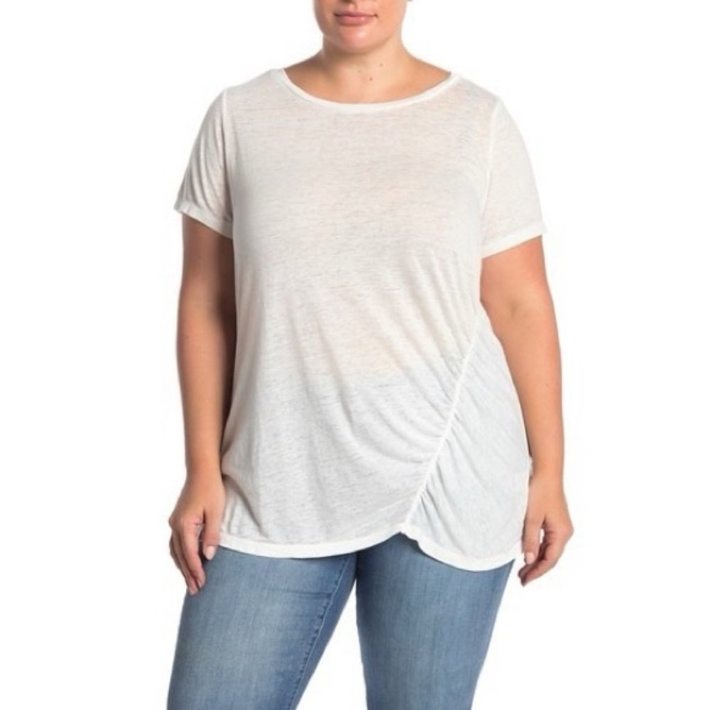 SUSINA Burnout Ruched T-Shirt Size 1X